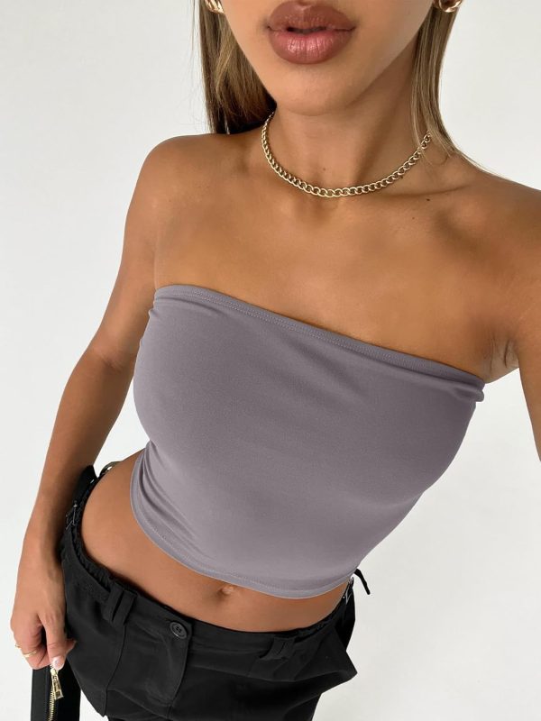 Trendy Queen Womens 3 Pack Tube Tops Crop Going Out Strapless Basic Backless Bandeau Bra Summer Outfits 2025 - Image 18