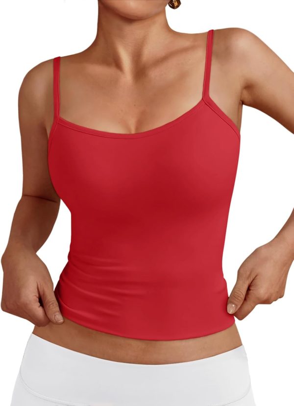 Trendy Queen Womens Adjustable Camisole Sleeveless Square Neck Spaghetti Strap Tank Tops Basic Shirt - Image 7