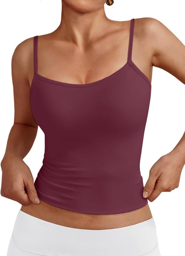 Trendy Queen Womens Adjustable Camisole Sleeveless Square Neck Spaghetti Strap Tank Tops Basic Shirt - Image 12