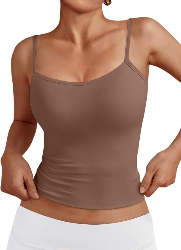 Trendy Queen Womens Adjustable Camisole Sleeveless Square Neck Spaghetti Strap Tank Tops Basic Shirt - Image 17