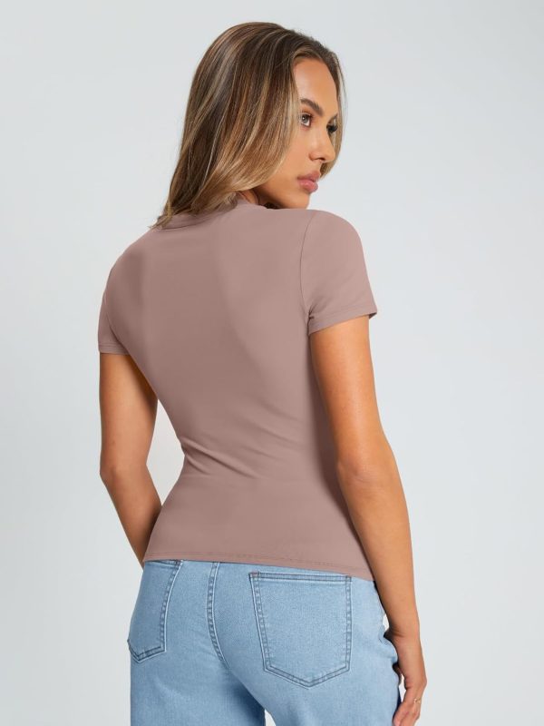 Trendy Queen Womens Basic T Shirts Summer Tops 2025 Crop Short Sleeve Slim Fit Tee Cute Gym Workout Clothes - Image 10
