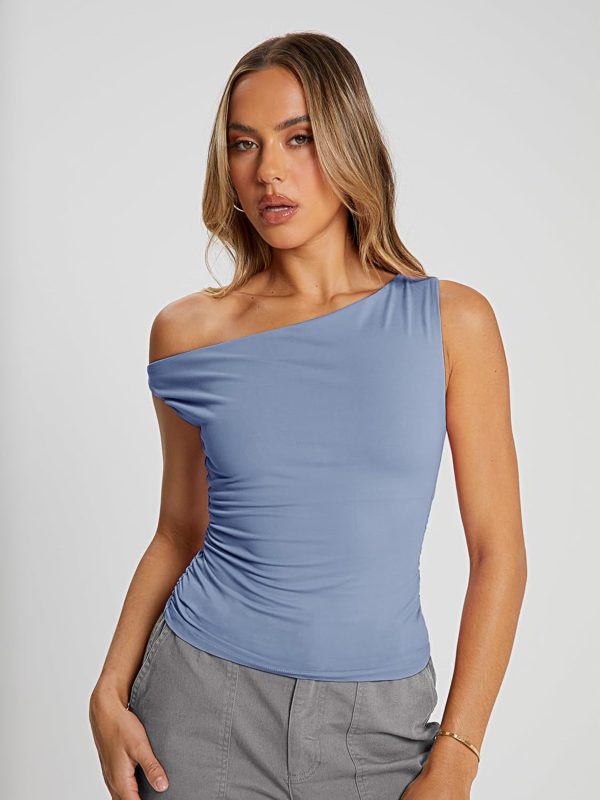 Trendy Queen Womens Summer Off The Shoulder Tops Going Out T Shirts Crop Tank Top Fashion Clothes Spring Outfits 2025 - Image 17