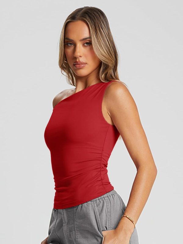 Trendy Queen Womens Summer Off The Shoulder Tops Going Out T Shirts Crop Tank Top Fashion Clothes Spring Outfits 2025 - Image 45